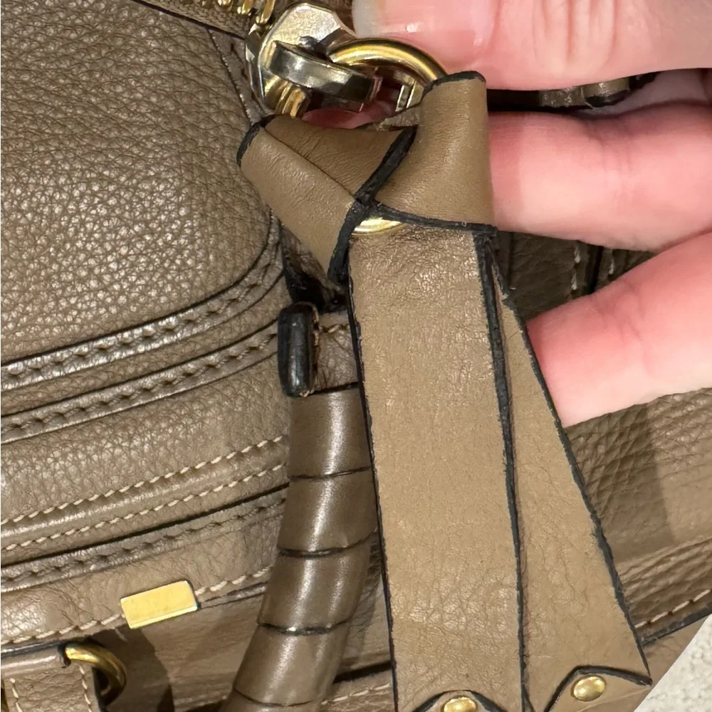 Chloe Medium Marcie double carry handbag purse in nut leather brown taupe - Picture 16 of 17